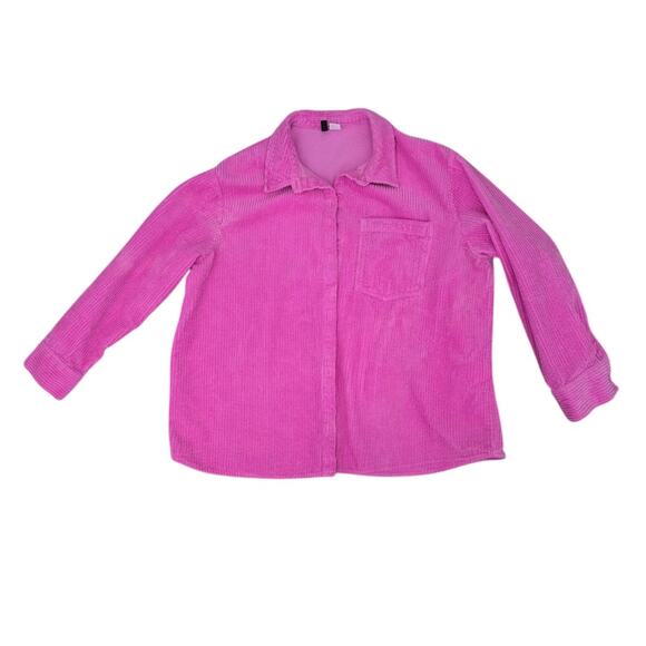 Divided Corduroy Size Large Pink Button Down Shirt, Over Shirt, Shacket - Picture 1 of 5
